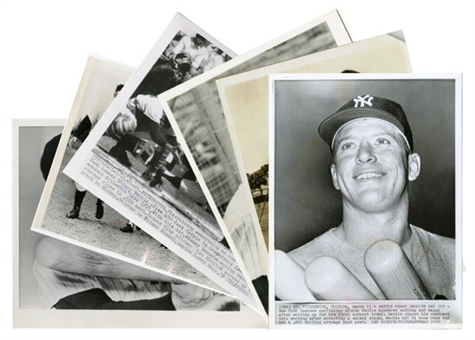 1956 – 1970 Mickey Mantle Spring Training Vintage Wire Photo Collection of (6)  